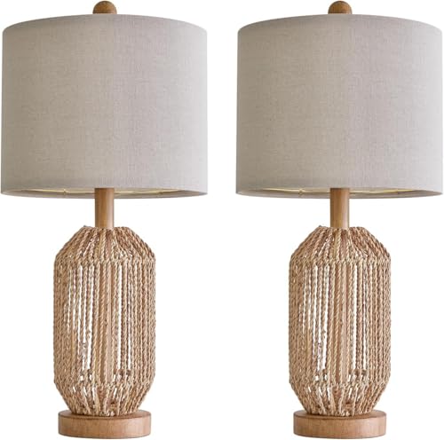 21" Boho Table Lamps Set of 2 for Living Room (2 Count)