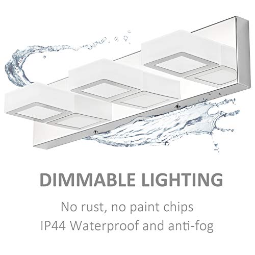 Dimmable LED Vanity Light Modern 3 Light Acrylic Stainless Steel for Bathroom Vanity Lighting Fixtures