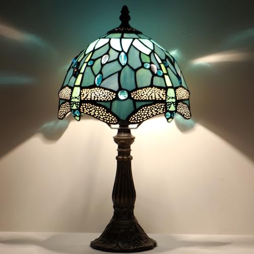 Tiffany Lamp Stained Glass Table Bedside Accent Light 8X8X14.5 inch