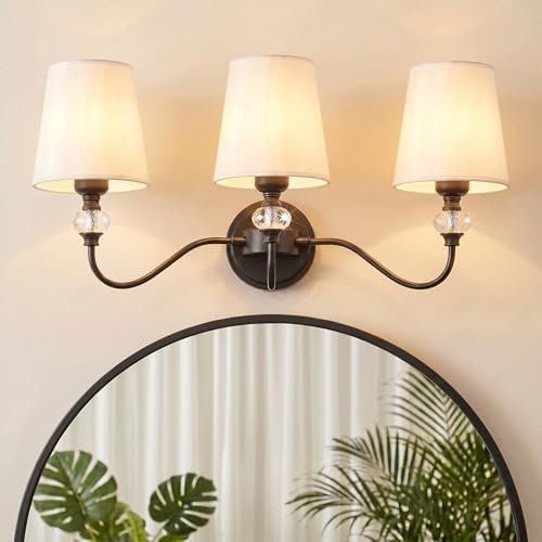 3 Light Bathroom Vanity Light Fixtures Over Mirror