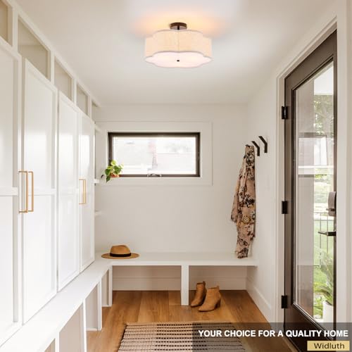 18" Black Semi Flush Mount Ceiling Light