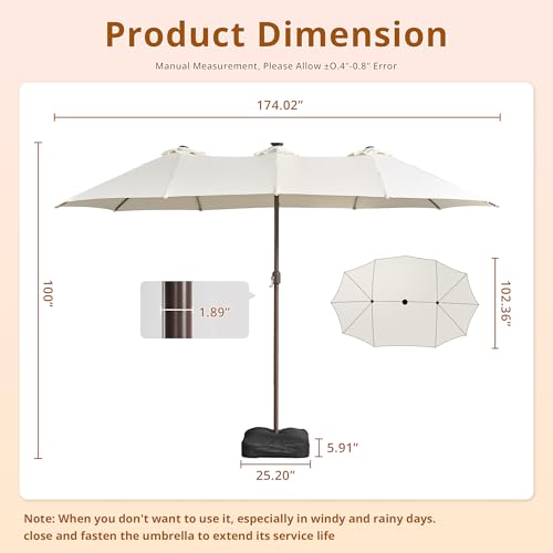 15ft Patio Umbrella with Base Included