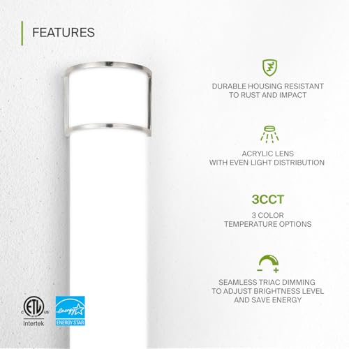 LED 36" Vanity Flush Mount Light Fixture