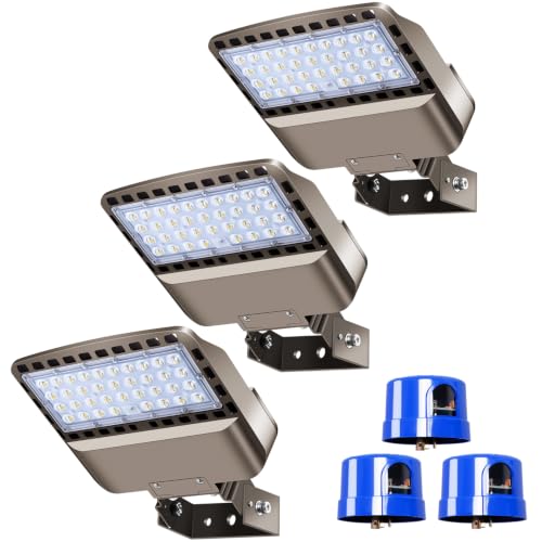 150W Parking Lot Light Dusk to Dawn Photocell 22500LM 3Pack (3 Count)