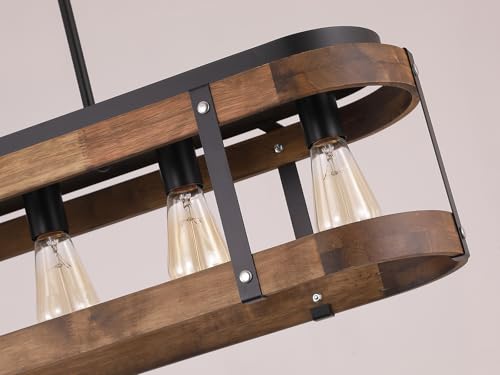 Rustic Farmhouse Wood Kitchen Island Lighting