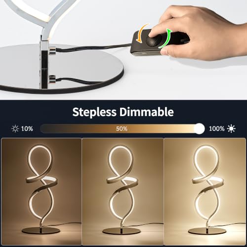 Modern Small Table Lamp with LED Spiral Design
