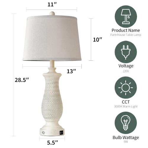 28.5” Table Lamps for Living Room (2 Count)