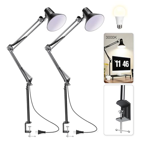 Black Desk Lamp with Clamp