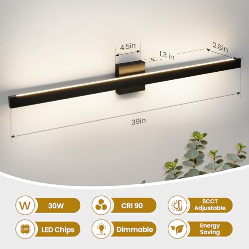 39 Inch Modern Bathroom Vanity Light