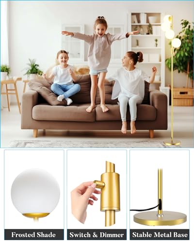 Mid Century Modern 4 Globe Gold Floor Lamp (4 Count)