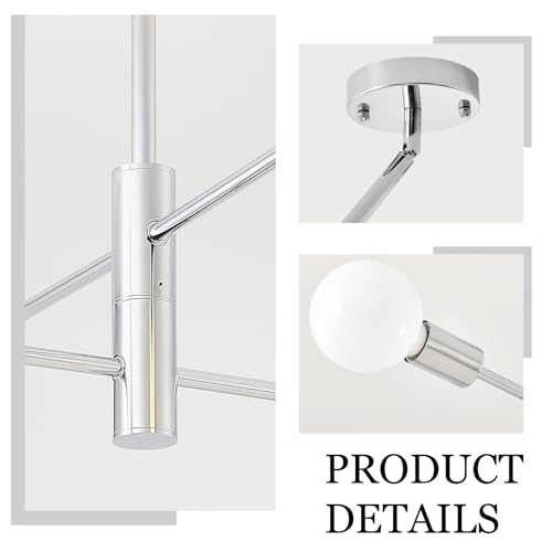 Modern Sputnik Lighting Fixture 4 Bulbs Chrome Ceiling Light Fixture
