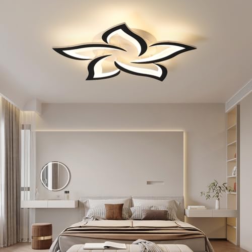 25.6" Flower Shaped Ceiling Light Dimmable Modern Ceiling Lamp Remote Control LED Lighting Fixture for Bedroom Dining Room Kitchen