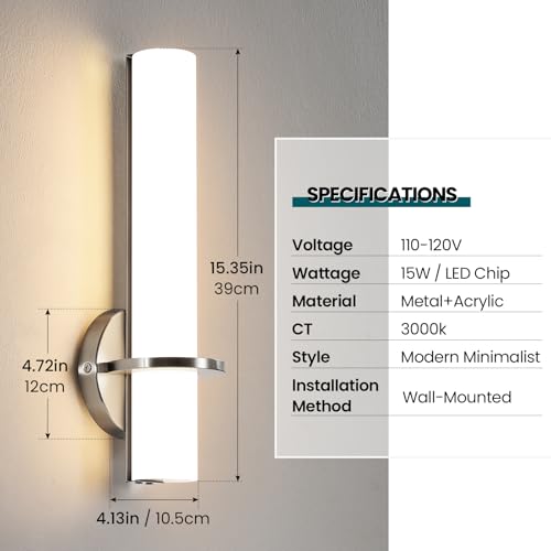 Brushed Nickel Wall Sconces Set of Two (2 Count)