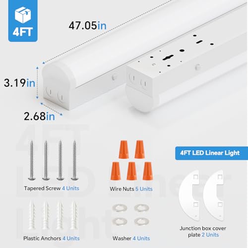 4ft LED Linear Light Fixture (6 Count)