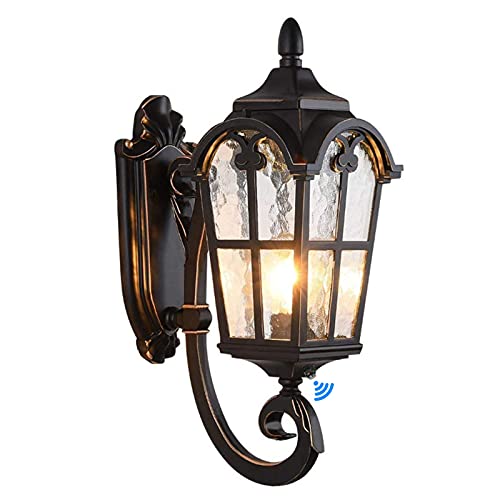 17.71" Dusk to Dawn Sensor Black Outdoor Wall Light Fixture