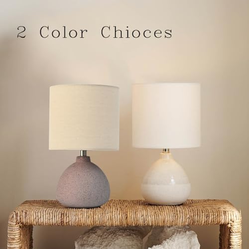 Earth Brown Rustic Ceramic Table Lamp Set of 2