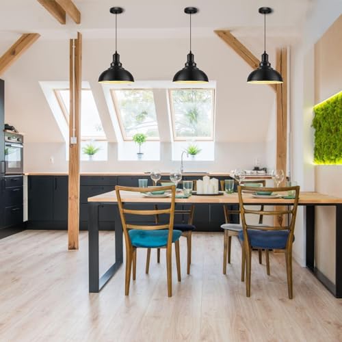 3PCS Matte Black Pendant Lights (3 Count)
