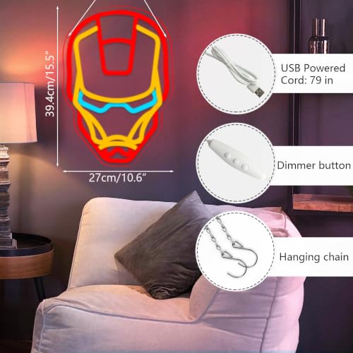 Anime Theme Cartoon LED Neon Sign for Wall Decor (Iron)