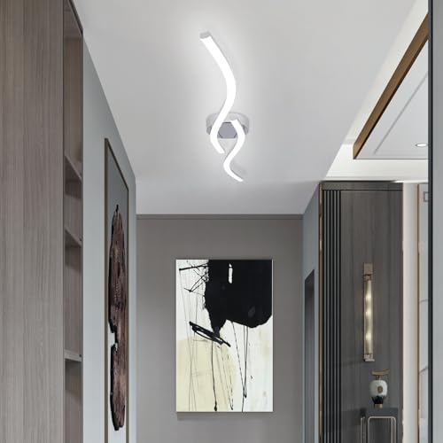 39.37Inch Linear Ceiling Light 6000K Chrome Modern Ceiling Light Fixture 28W Long Flush Mount Ceiling Lamp for Hallway