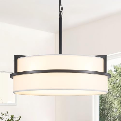 19.7" Black Drum Chandelier