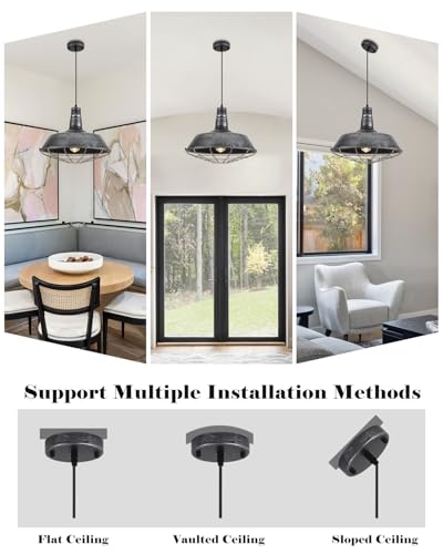 Large Farmhouse Pendant Lights 2 Pack