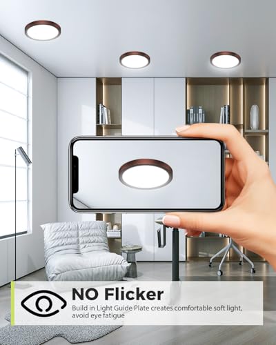 1Pack Dimmable Flush Mount Ceiling Light Fixture Oil Rubbed Bronze