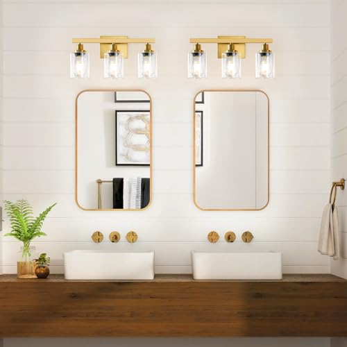 3 Light Gold Bathroom Light Fixtures