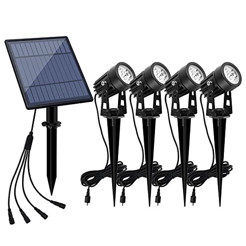 Solar Spotlights Landscape Lights Low Voltage Outdoor Solar Spotlight IP65 Waterproof 9.8ft Cable Auto On (11.24 Count)