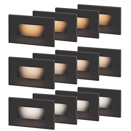 12V-24V AC/DC Low-Voltage LED Step Lights, 3CCT, 12-Pack (12 Count)