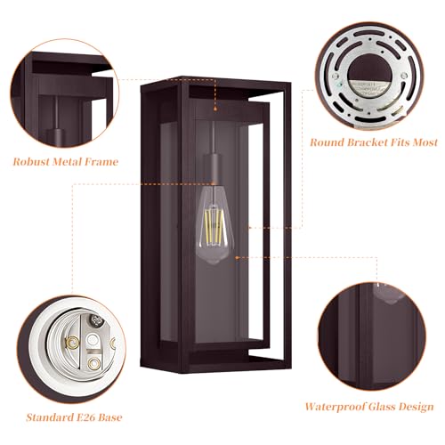 19" Large Outdoor Wall Light Fixtures (2 Count)