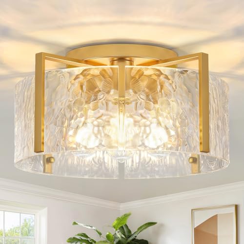 16'' Gold Semi Flush Mount Ceiling Light