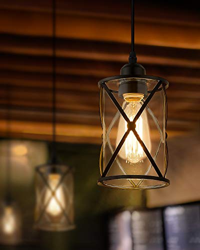 Glass Pendant Lights Kitchen Island 2 Pack (2 Count)