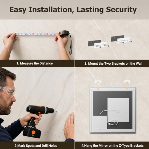 28"x28" LED Bathroom Mirror with Lights