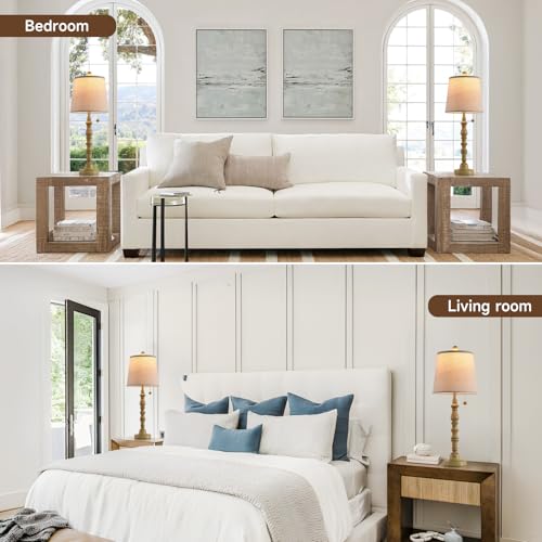 Lamps Set of 2 Modern Farmhouse Table Lamp Bedside Reading Lamps Living Room End Tables Set Lamps for Night Stands Bedroom Night Lamp (2 Count)