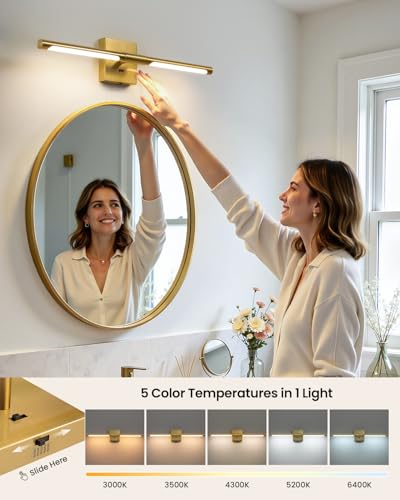 Modern Gold Bathroom Vanity Light