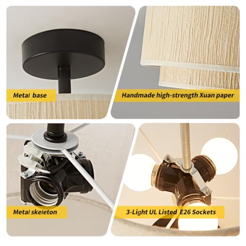 16" Black Semi Flush Mount Ceiling Light (Black)