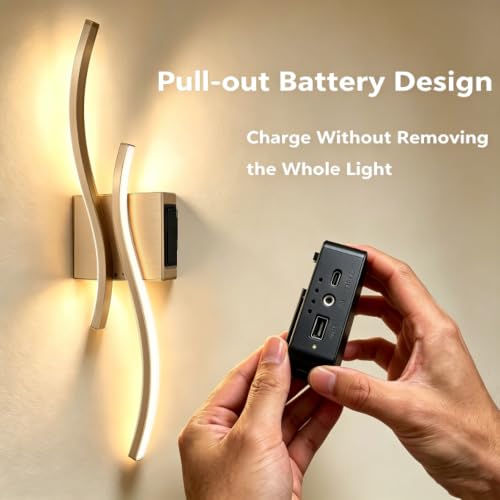 Battery Operated USB Rechargeable Wall Sconce