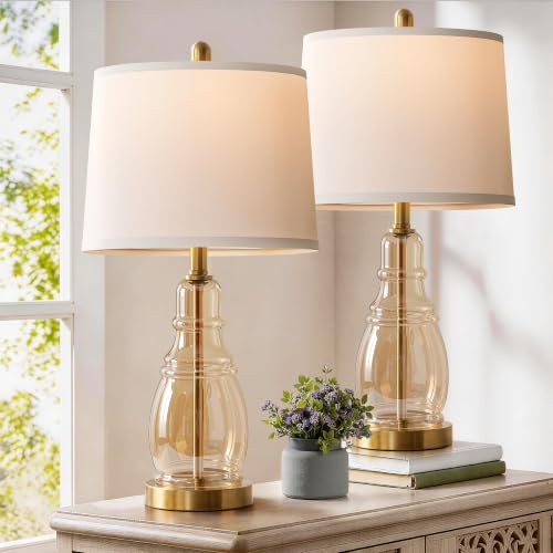 Glass Table Lamp Set of 2