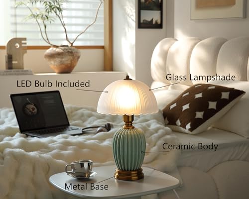16" Vintage Ceramic Table Lamp for Bedroom