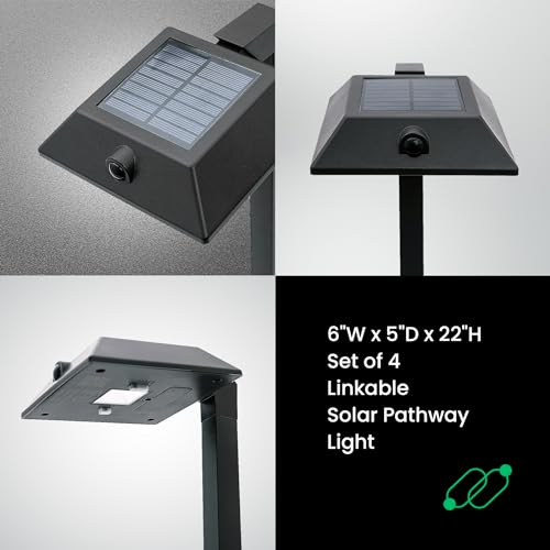 4PK Mesh Linkable Solar LED Security Pathway Light (4 Count)