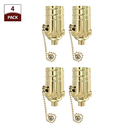 Pull Chain Lamp Socket for Incandescent LED Bulbs (4 Count)