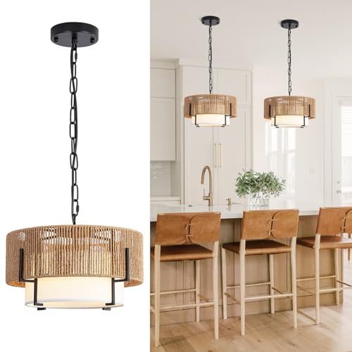 12.6" Rattan Pendant Light