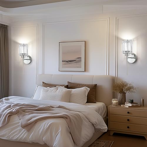 2 Pack Crystal Battery Operated Wall Sconces (2 Count)