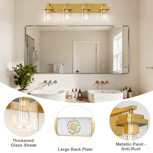 Brushed Gold Bathroom Light Fixtures