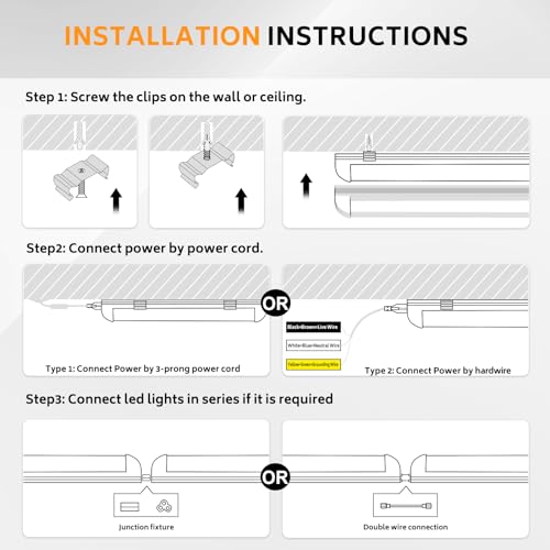 8ft LED Shop Light (12 count)