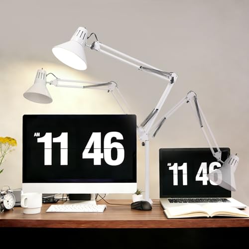 White Desk Lamp with Clamp