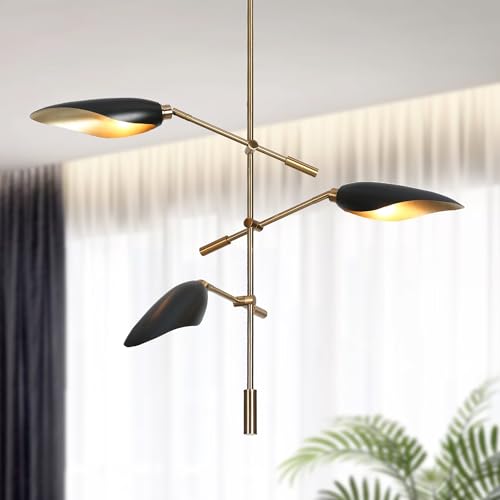 Modern Black and Gold Chandelier