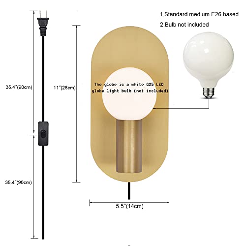 Gold Plug in Wall Sconce Set of 2 (2 Count)