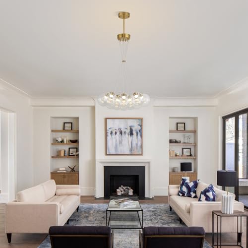 Modern Sputnik Chandeliers 13 Lights Clear Bubble Glass Chandelier Lighting