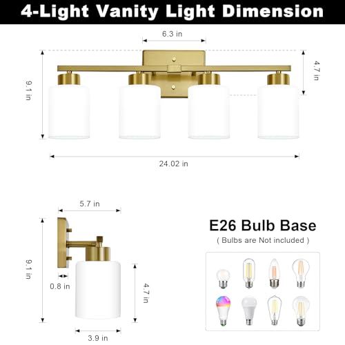 Brushed Gold Bathroom Light Fixtures Vanity Lights Over Mirror